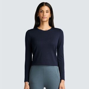 Unbound Merino Women's Long Sleeve Merino Crew - Navy